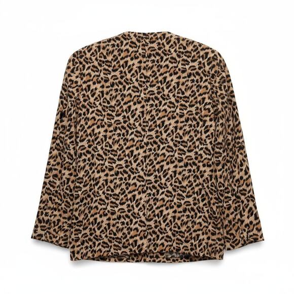 Leopard Blazer Power Jacket Sz 10 Animal Print Career Office Cocktail Luxe Punk - Picture 6 of 16
